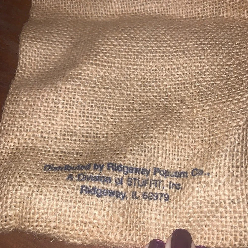 VTG Piedmont Airlines Burlap Drawstring Bag Gourmet Popcorn 2lb Gift Shoppe Rare
